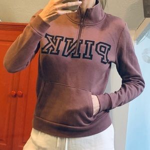 VS Pink Half zip pullover sweatshirt  size small